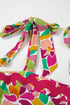 Floral Tie Strap Ricrac Trim A Line Flowing Maxi Dress